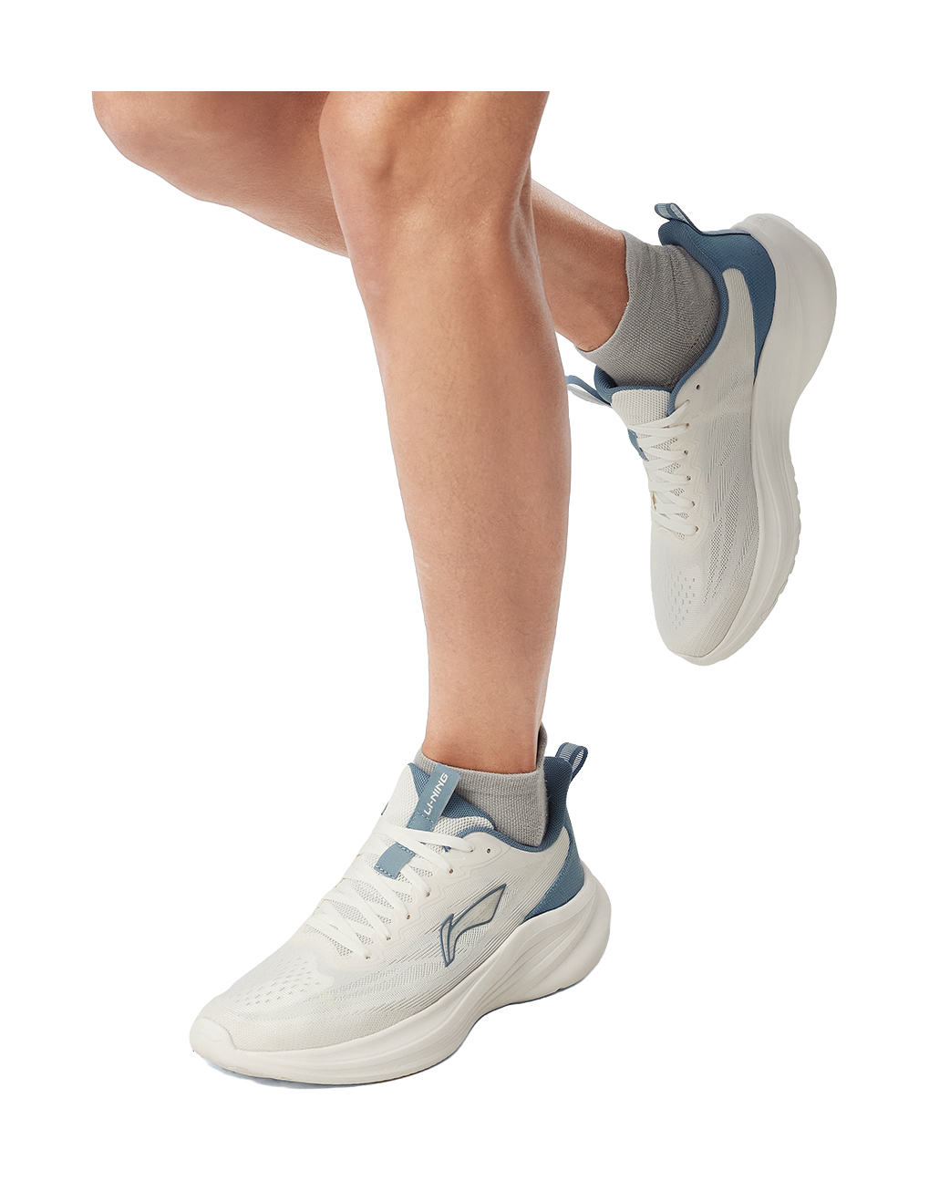 LiNing Light Breeze Low top Casual Running Shoes Men's White Blue 