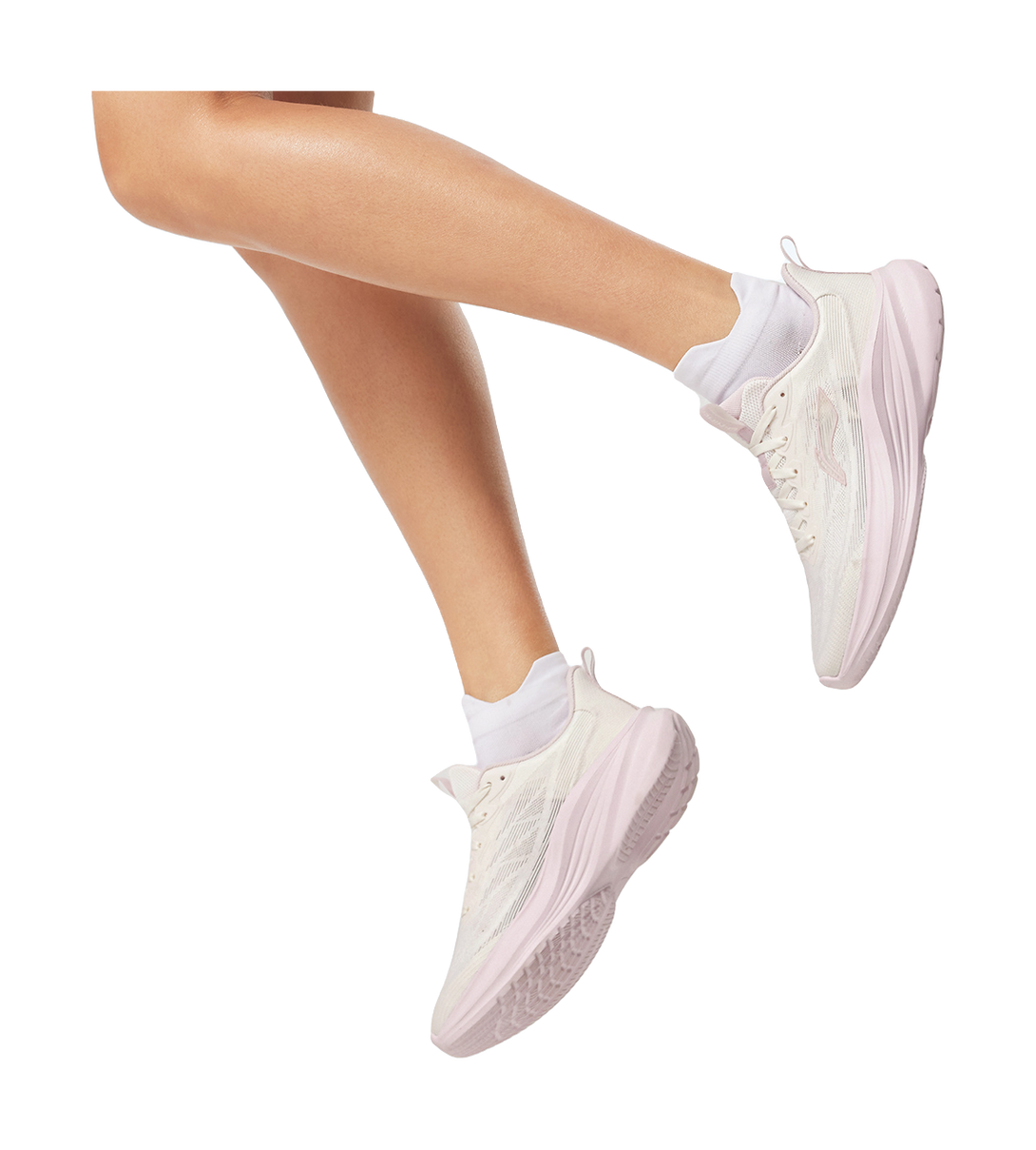 LiNing Light Breeze Low top Casual Running Shoes Womens White Pink 