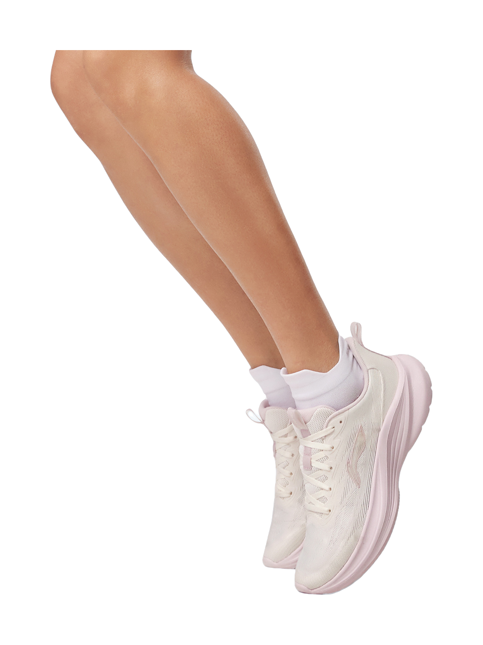 LiNing Light Breeze Low top Casual Running Shoes Womens White Pink 