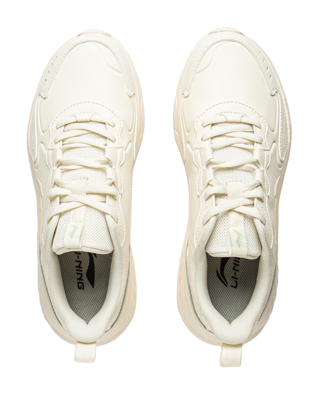 LiNing Light Mist Cushioning Abrasion Resistant Breathable Lightweight Rebound Low top Running Shoes Women's Ecru 