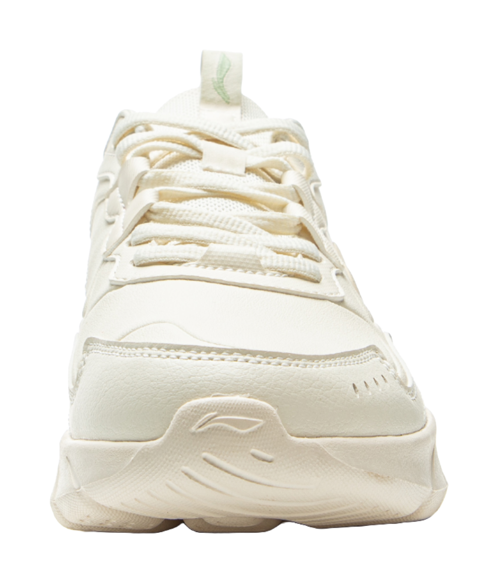 LiNing Light Mist Cushioning Abrasion Resistant Breathable Lightweight Rebound Low top Running Shoes Women's Ecru 