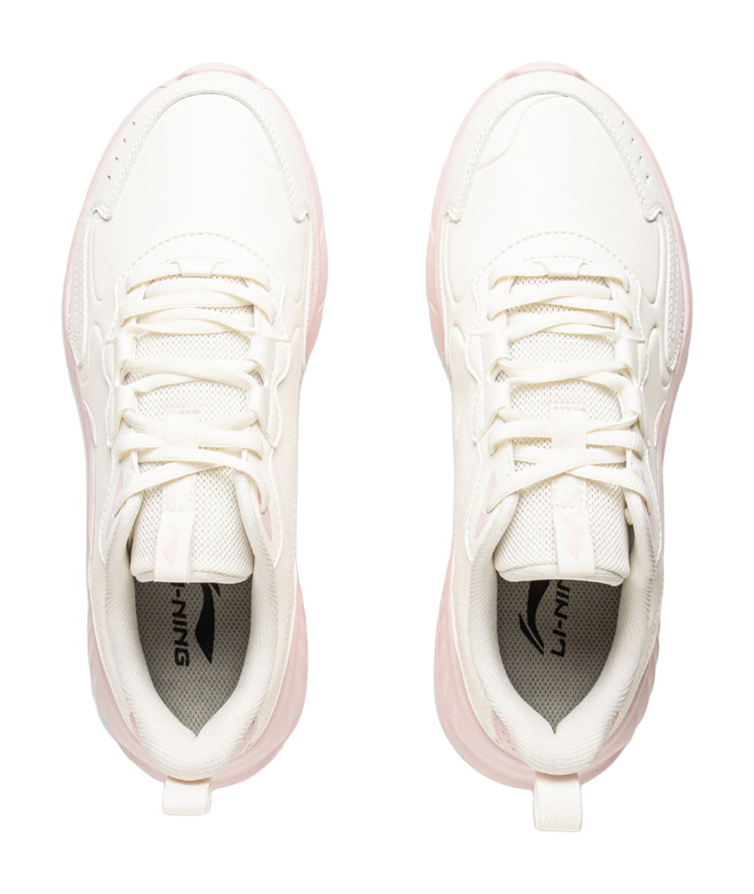 LiNing Light Mist Cushioning, Wear Resistant Low Top Casual Running Shoes Women's White Pink 