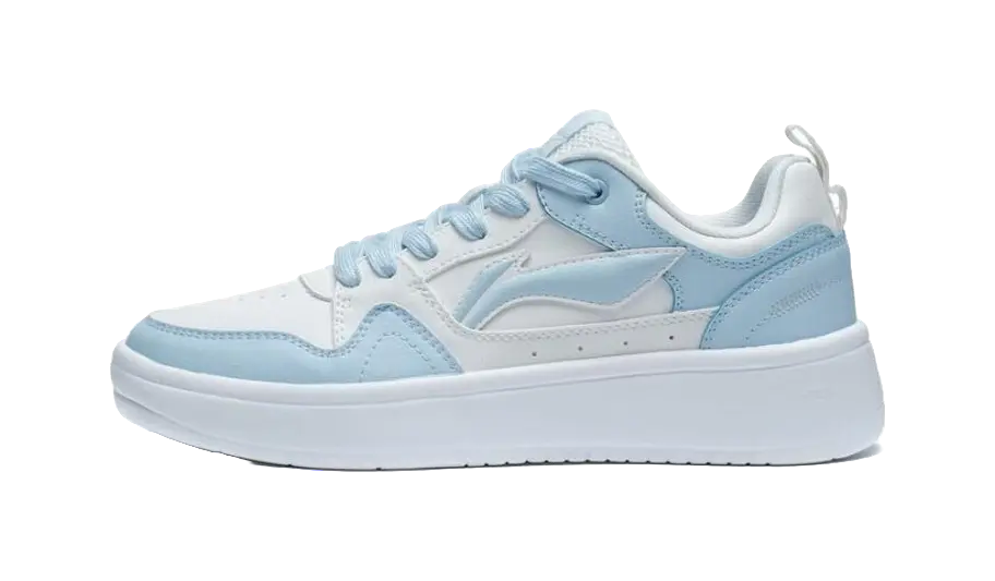 LiNing Line 2.0 At The Beginning Slip Resistant Abrasion Resistant Low top Skateboard Shoes Women's White Blue 