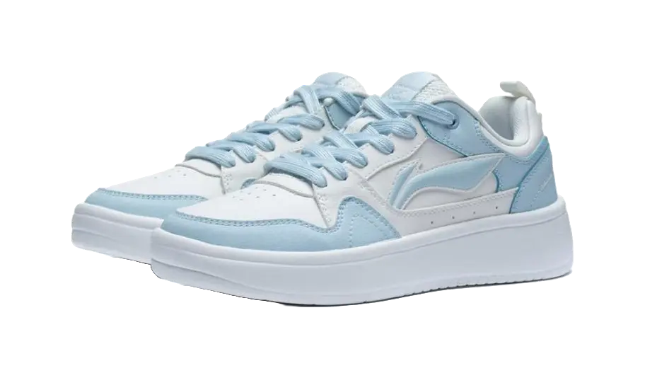 LiNing Line 2.0 At The Beginning Slip Resistant Abrasion Resistant Low top Skateboard Shoes Women's White Blue 