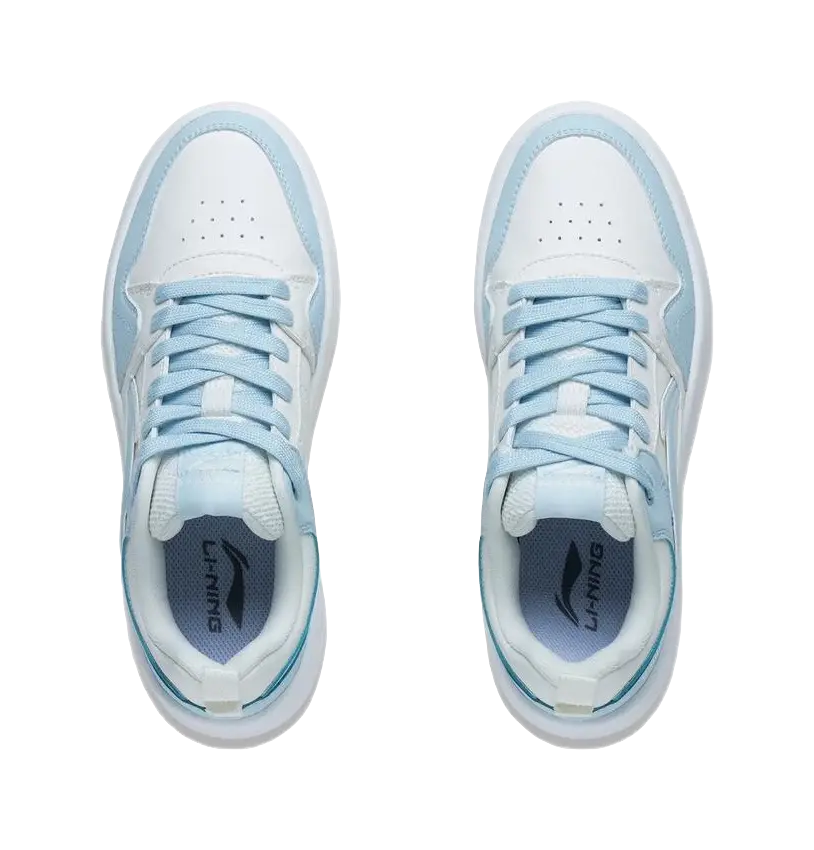 LiNing Line 2.0 At The Beginning Slip Resistant Abrasion Resistant Low top Skateboard Shoes Women's White Blue 