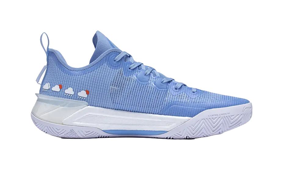 LiNing Liren 3 V2 Blue Sky Shock Absorbers Slip Resistant Abrasion Resistant Low top Basketball Shoes Unisex Snow Blue 