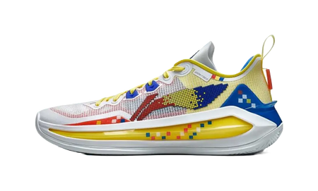 Li-Ning Liren 3 V2 Pixel Low-Top Basketball Shoes - Anti-Slip, Wear-Resistant - Unisex Yellow/Red/Blue