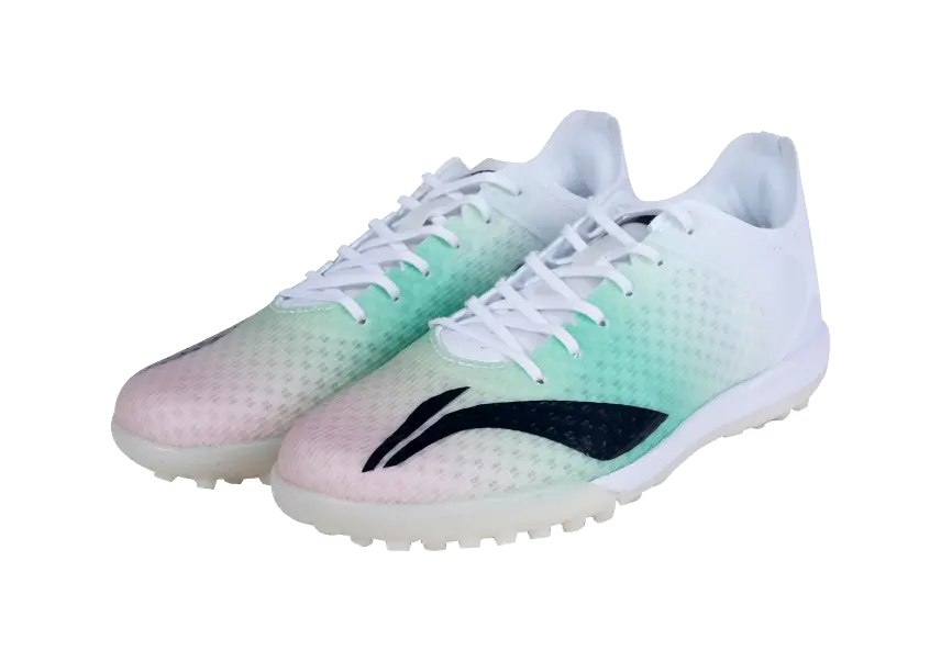 LiNing Low Top Soccer Shoes Orange Green White Kids 