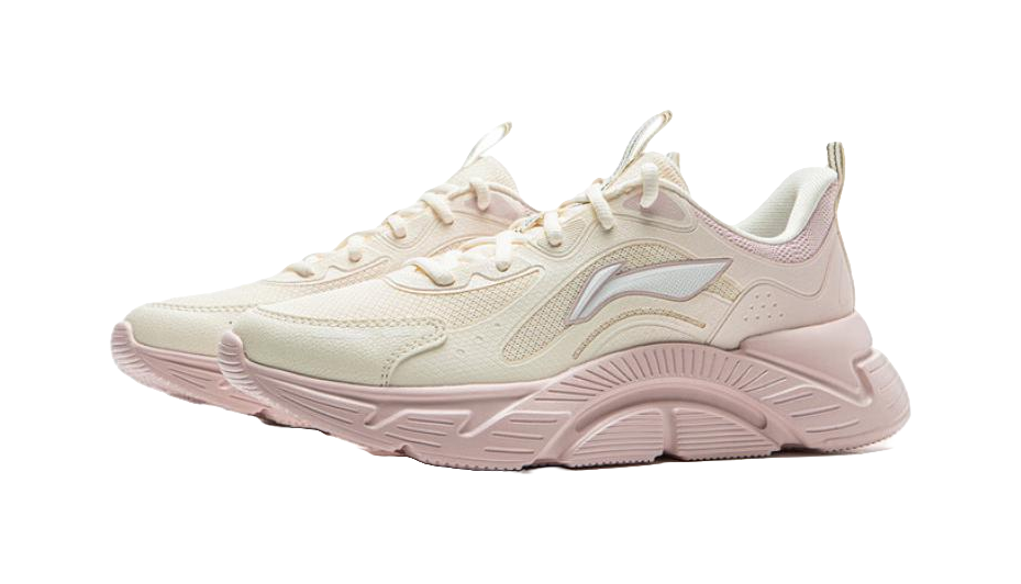 LiNing Low top Running Shoes Women's Beige White Pink 
