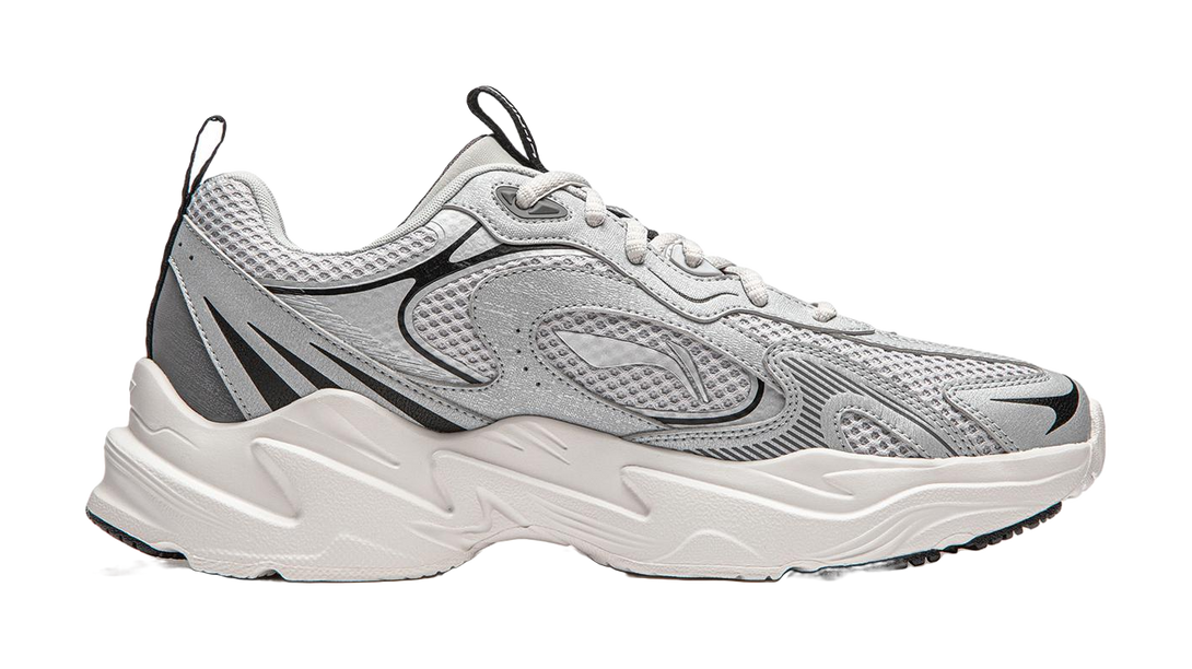 LiNing Meteor Cushioning, Slip Resistant, Abrasion Resistant Support Low top Casual Shoes Men's Silver Gray 