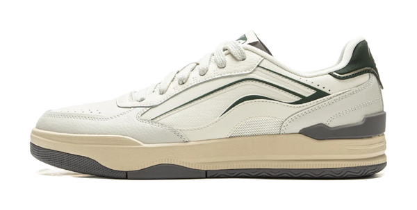 LiNing Moon Glaze Slip Resistant, Abrasion Resistant, Breathable Low Top Skateboard Shoes Men's White Gray 