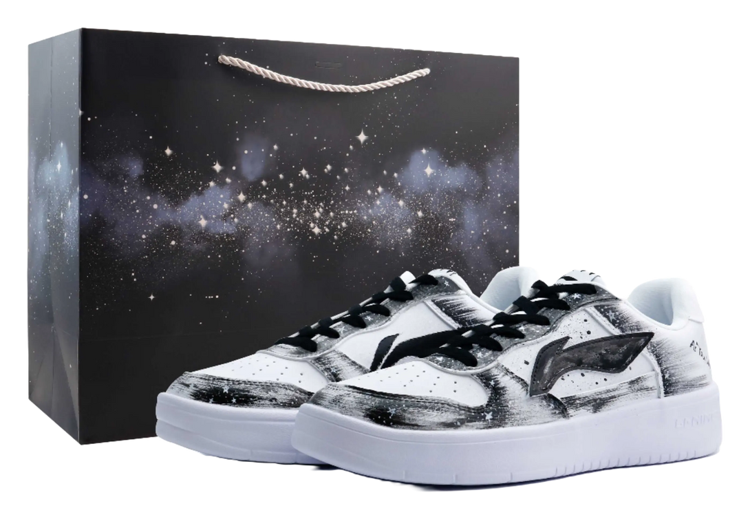 LiNing Pontoon Boats Abrasion Resistant, Lightweight, And Breathable Low Top Skateboard Shoes Unisex Black 