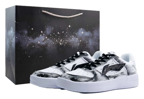 LiNing Pontoon Boats Abrasion Resistant, Lightweight, And Breathable Low Top Skateboard Shoes Unisex Black 