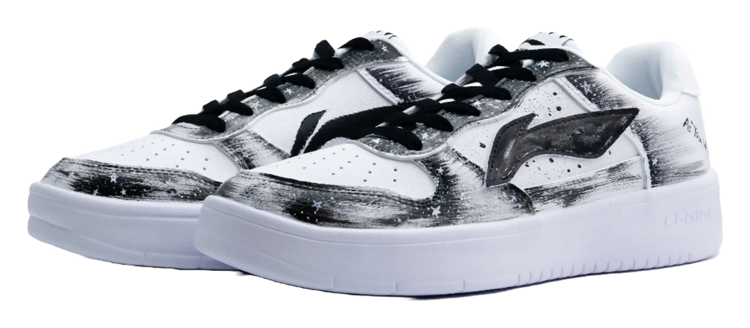 LiNing Pontoon Boats Abrasion Resistant, Lightweight, And Breathable Low Top Skateboard Shoes Unisex Black 