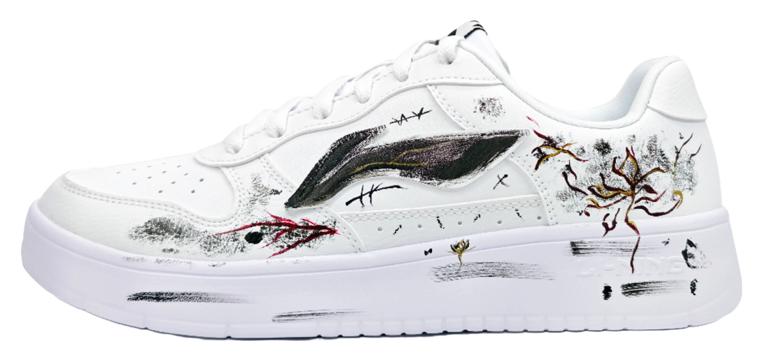 LiNing Pontoon Boats Lightweight Breathable Height Increasing Low top Skateboard Shoes Unisex White 