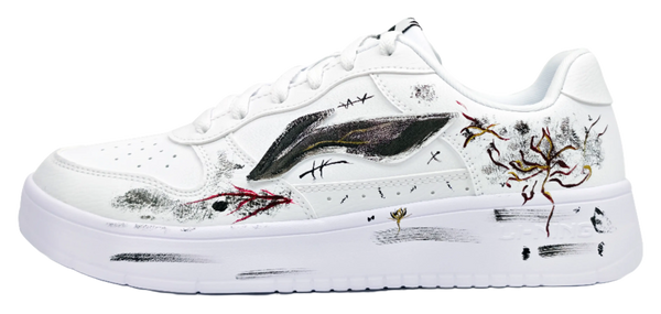 LiNing Pontoon Boats Lightweight Breathable Height Increasing Low top Skateboard Shoes Unisex White 