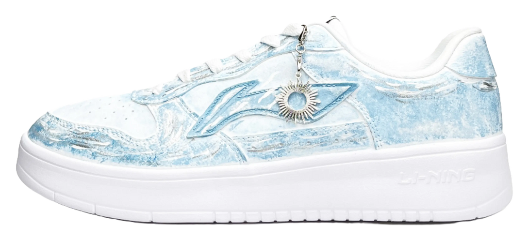 LiNing Pontoon Boats Wear resistant And Lightweight Low top Skateboard Shoes Unisex White Blue 