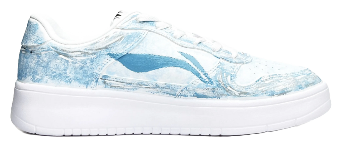 LiNing Pontoon Boats Wear resistant And Lightweight Low top Skateboard Shoes Unisex White Blue 