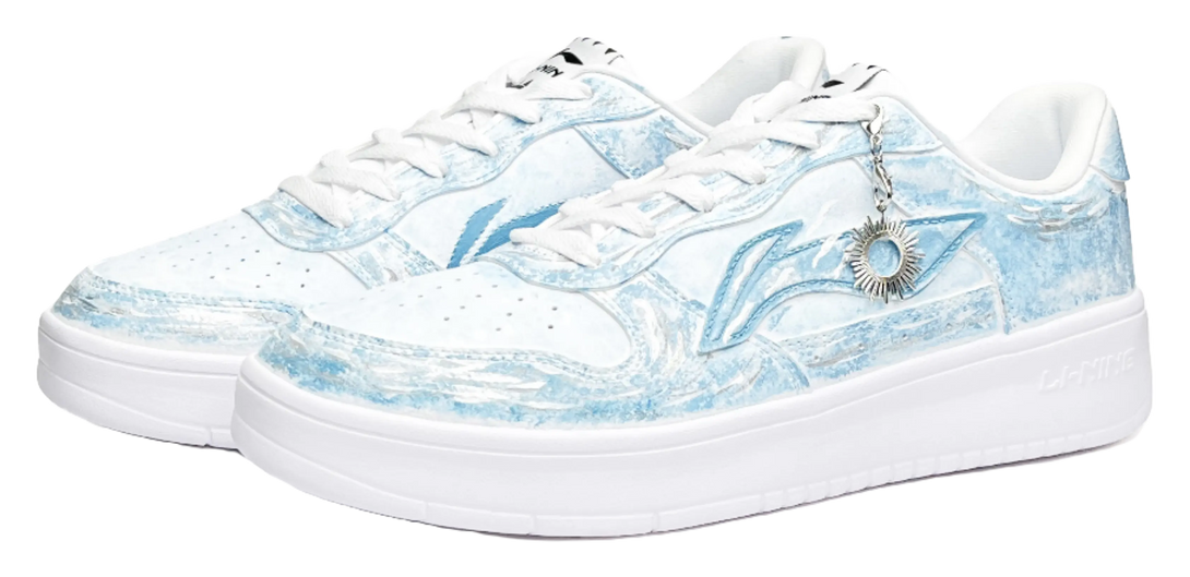 LiNing Pontoon Boats Wear resistant And Lightweight Low top Skateboard Shoes Unisex White Blue 