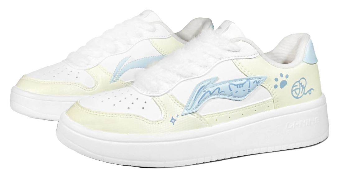 LiNing Pontoon Boats Woolen Kitten Low Top Skateboard Shoes Women's Woolen Kitten 