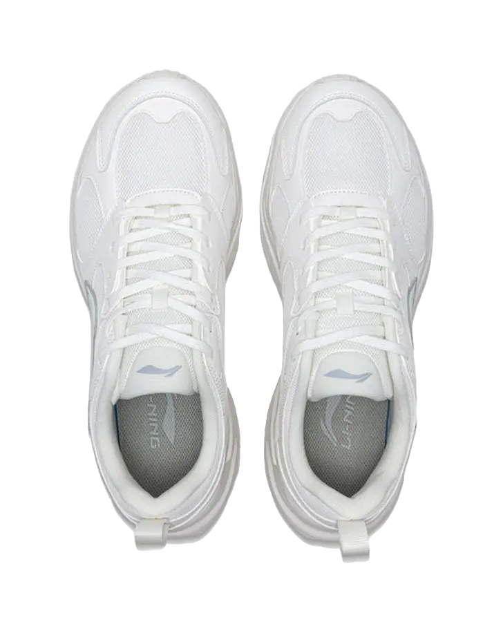 LiNing Pulse Shock Absorbers Slip Resistant Abrasion Resistant Low top Chunky Sneakers Men's Silver White  VJSNEAKER