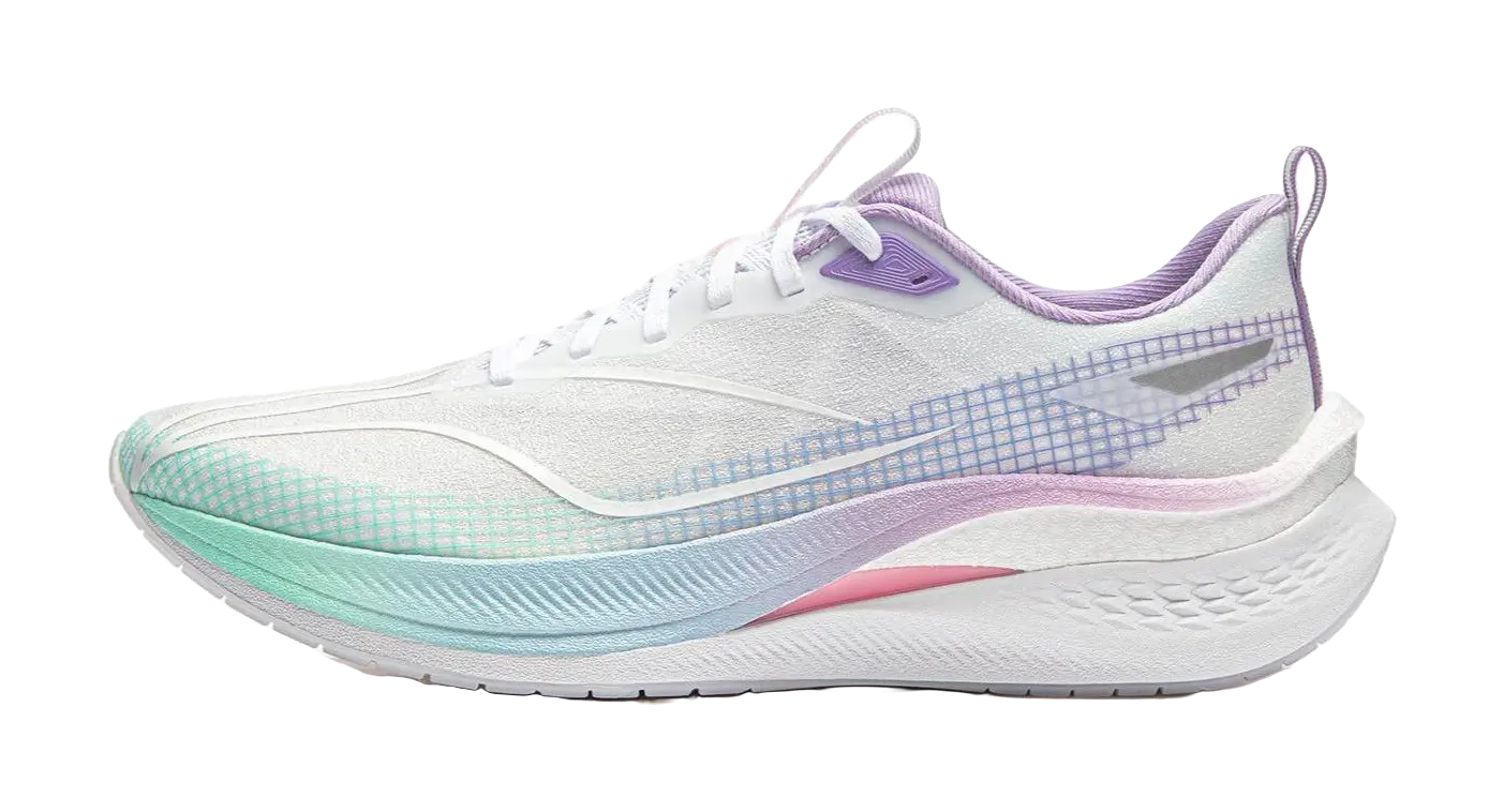 LiNing Red Hare 7 Pro Cushioning, Slip Resistant, Lightweight Low top Sprint Running Shoes Mens White Purple  vjsneaker.com