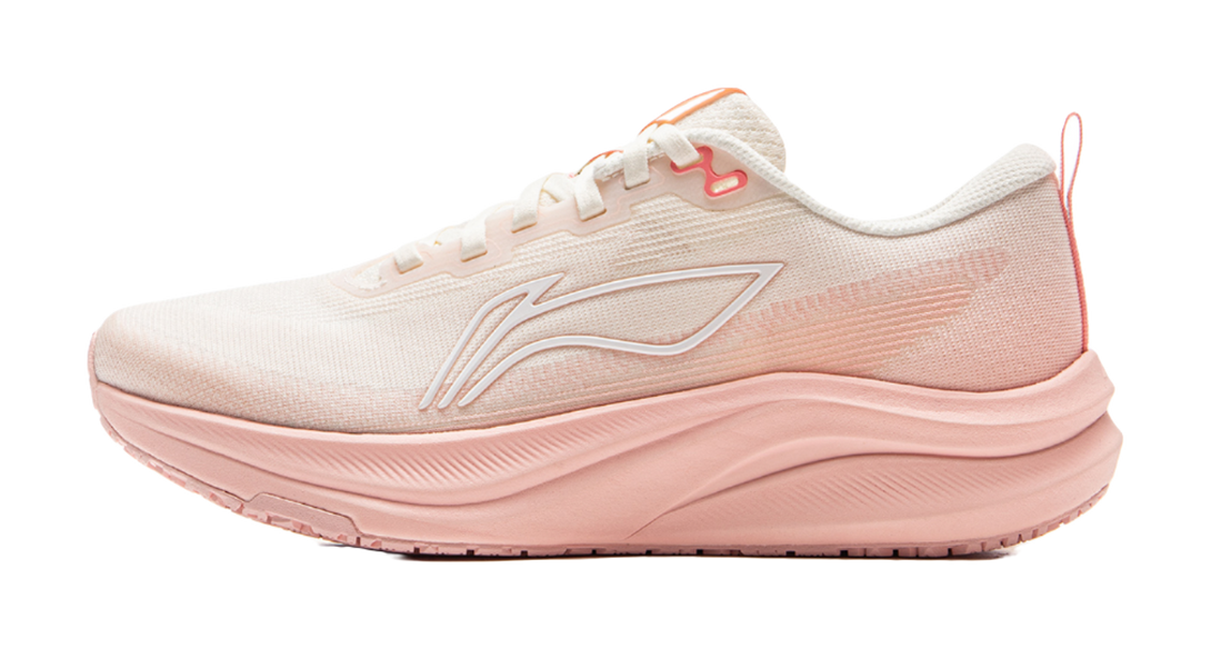 LiNing Red Hare 8 Anti Slip Wear Resistant Low Top Casual Running Shoes Women's White Pink 
