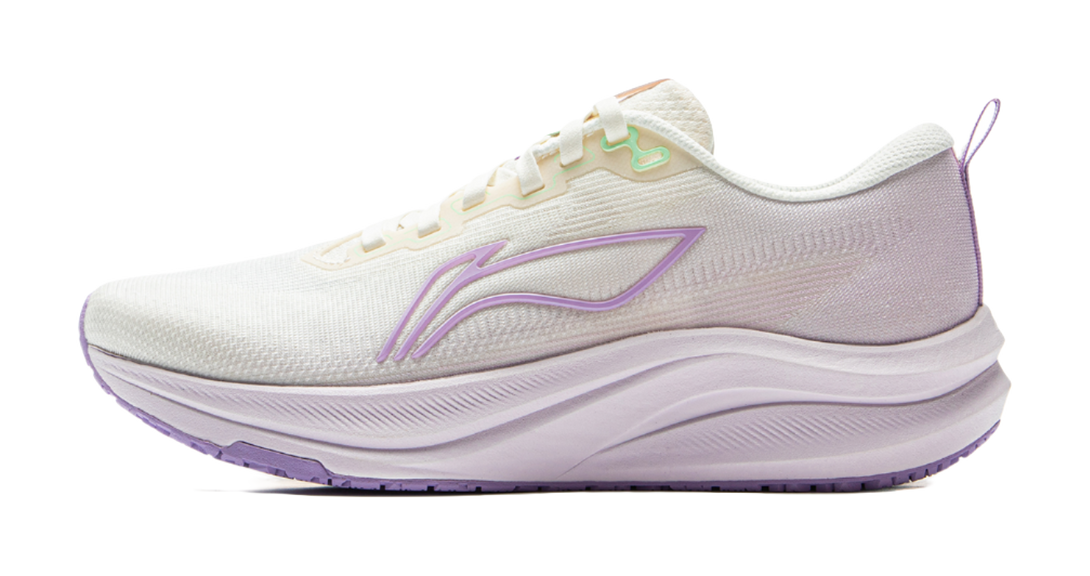 LiNing Red Hare 8 Slip Resistant Breathable Low Top Training Racing Running Shoes Women's White Purple 