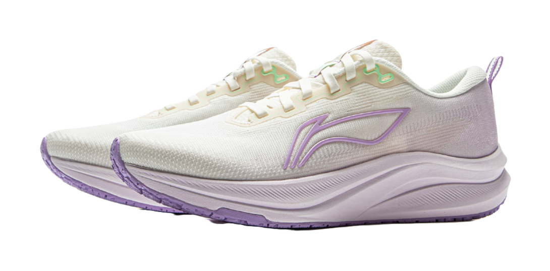 LiNing Red Hare 8 Slip Resistant Breathable Low Top Training Racing Running Shoes Women's White Purple 