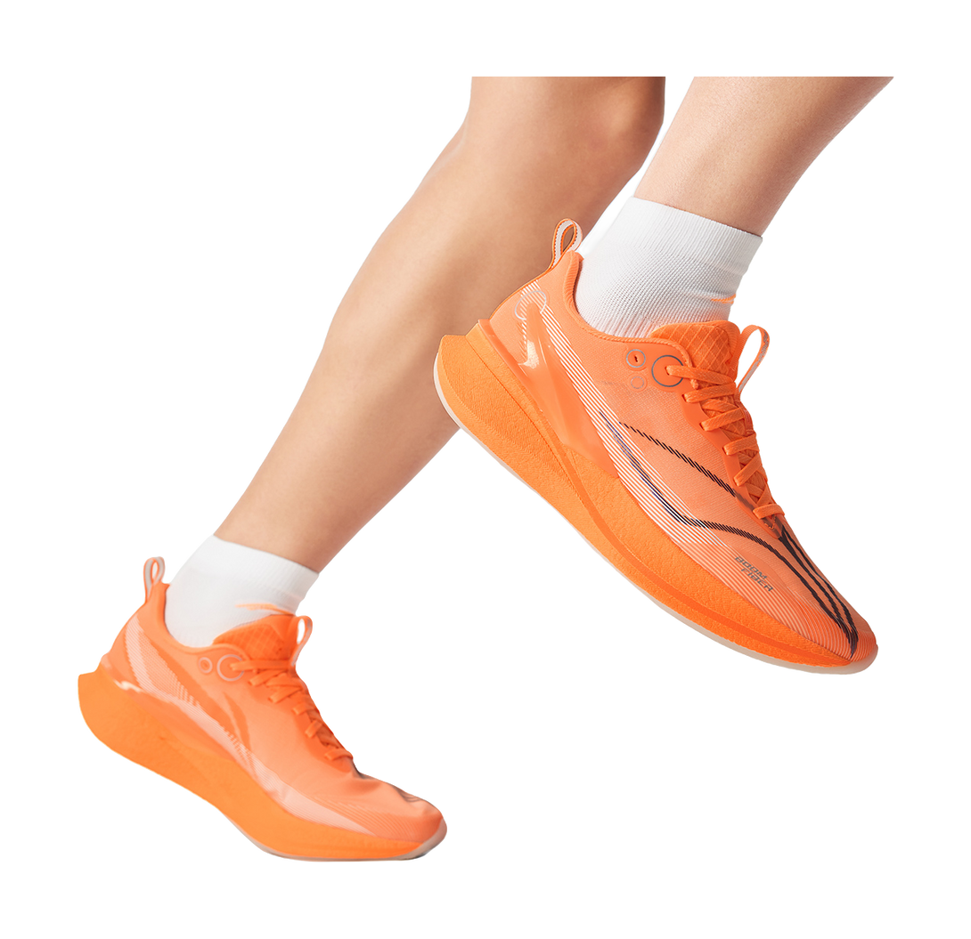LiNing Red Hare 8PRO Breathable And Resilient Low Top Training Racing Running Shoes Men's Fluorescent Melon Orange 