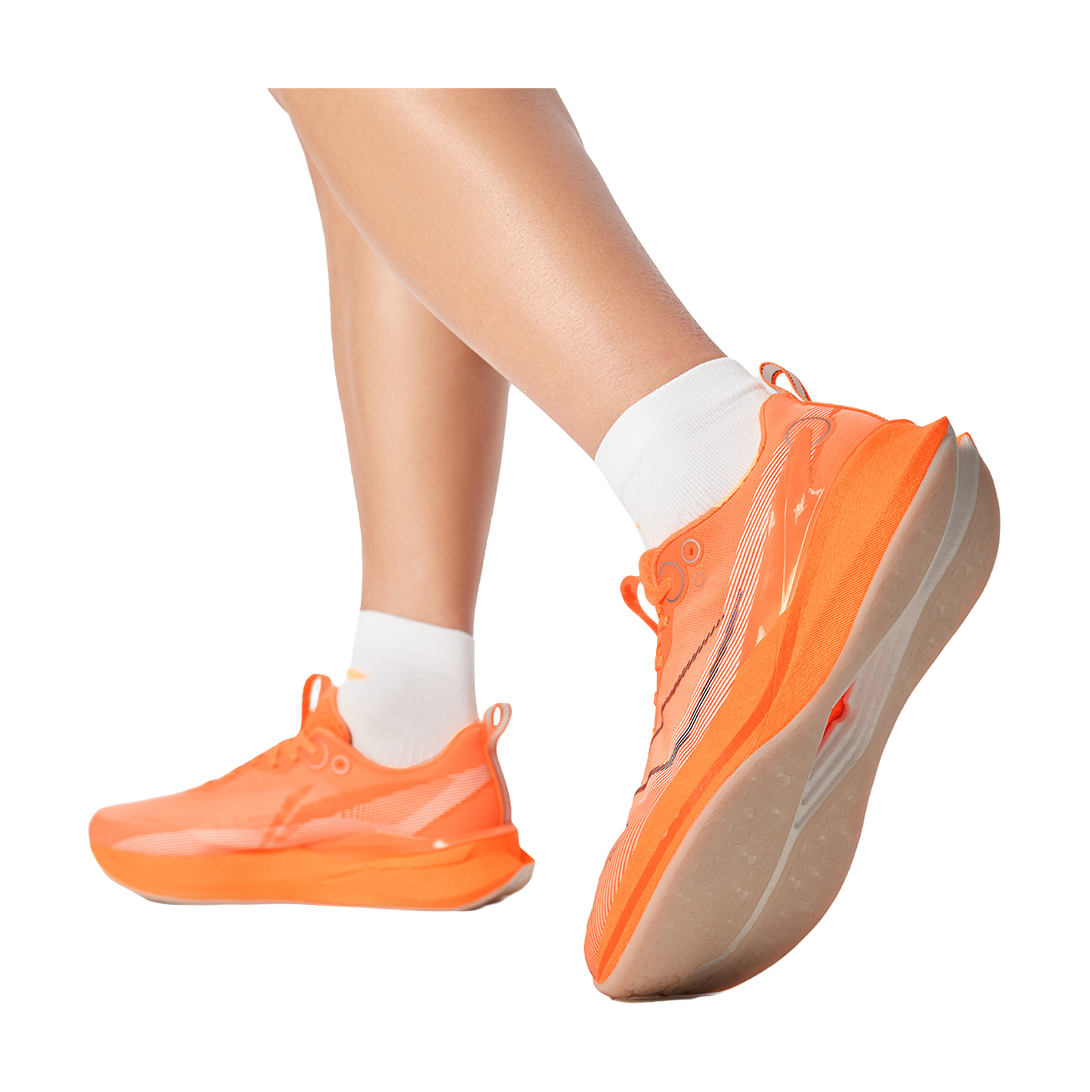 LiNing Red Hare 8PRO Breathable And Resilient Low Top Training Racing Running Shoes Men's Fluorescent Melon Orange 