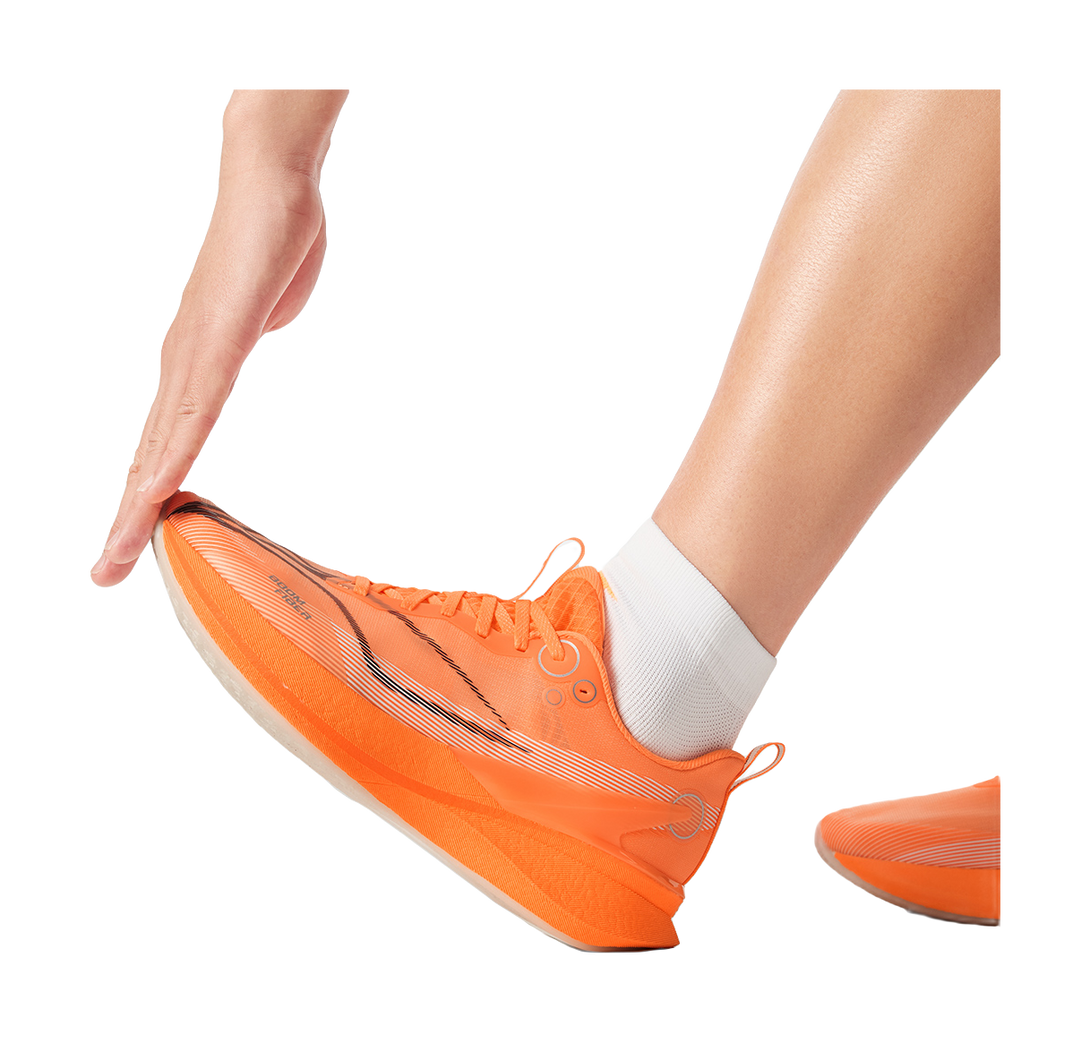 LiNing Red Hare 8PRO Breathable And Resilient Low Top Training Racing Running Shoes Men's Fluorescent Melon Orange 