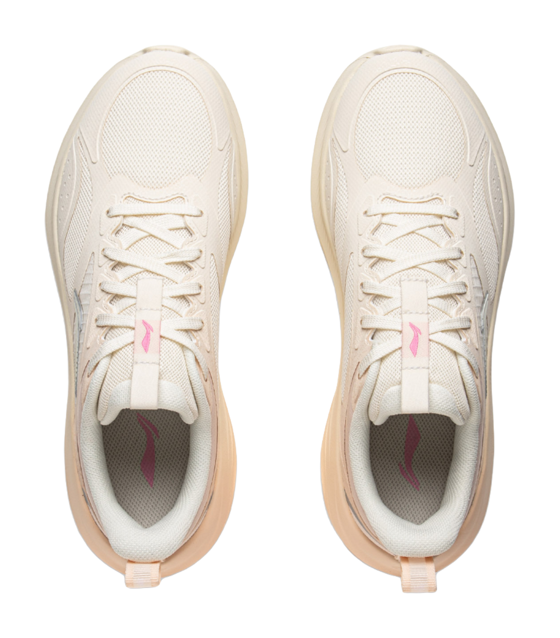 LiNing Ride Waves V2 Cushioning And Breathable Low Top Casual Running Shoes Women's Ecru Pale Orange 