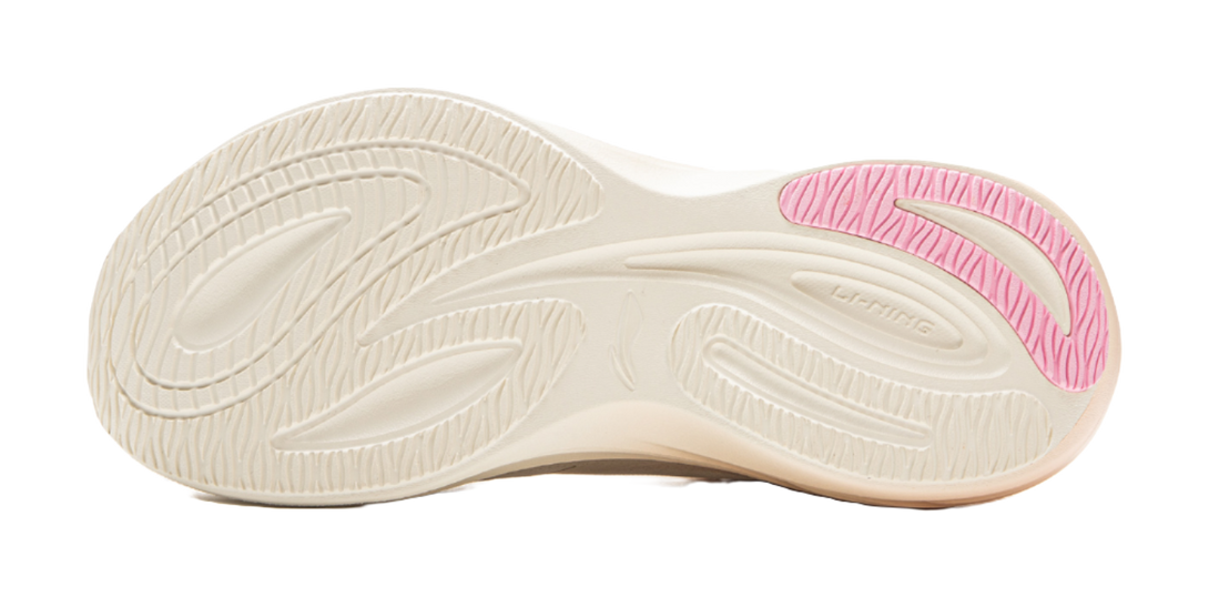 LiNing Ride Waves V2 Cushioning And Breathable Low Top Casual Running Shoes Women's Ecru Pale Orange 