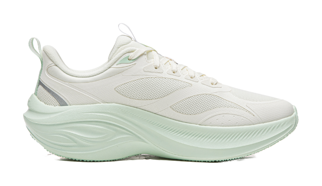 LiNing Ride Waves V2 Shock Absorbers Slip Resistant Abrasion Resistant Low top Casual Running Shoes Women's Ivory 