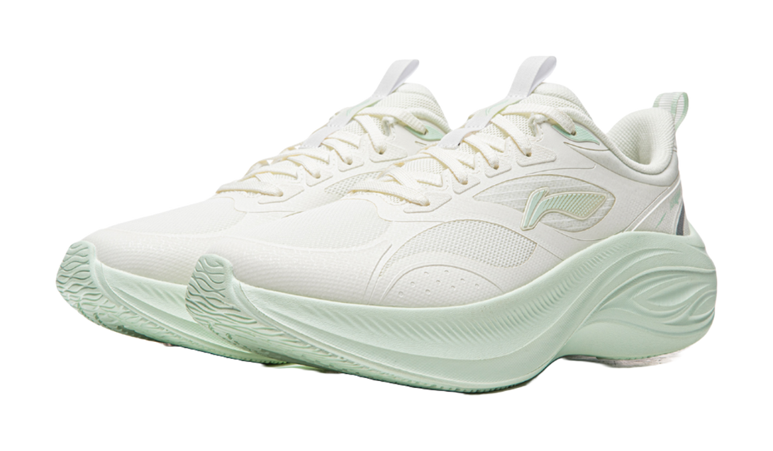 LiNing Ride Waves V2 Shock Absorbers Slip Resistant Abrasion Resistant Low top Casual Running Shoes Women's Ivory 
