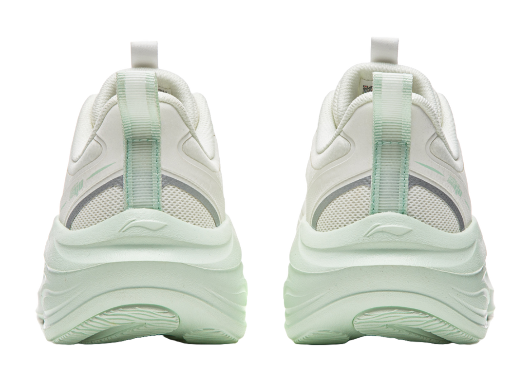 LiNing Ride Waves V2 Shock Absorbers Slip Resistant Abrasion Resistant Low top Casual Running Shoes Women's Ivory 