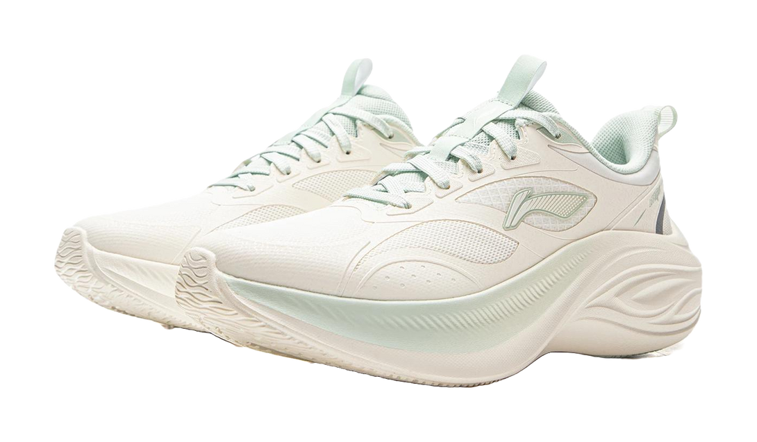 LiNing Ride Waves V2 Slip Resistant Cushioning Abrasion Resistant Lightweight Low Top Running Shoes Women's Mist White 