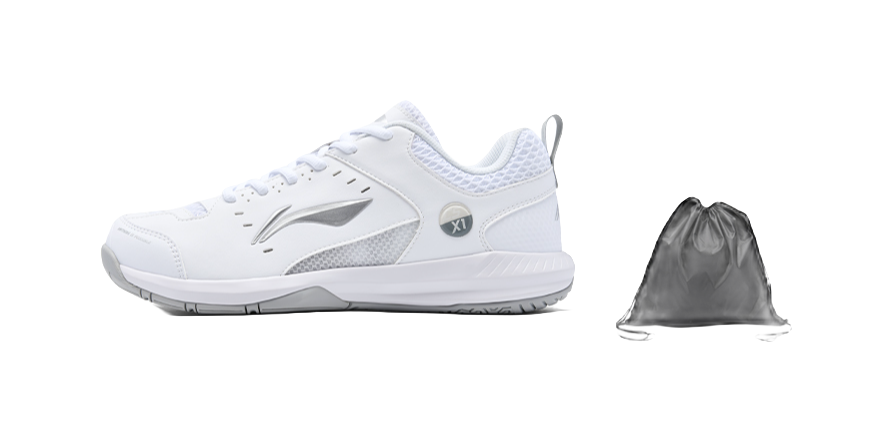 LiNing Rocket Shoe 2.0 Slip Resistant, Breathable, Lightweight Low top Badminton Shoes Unisex White Silver 