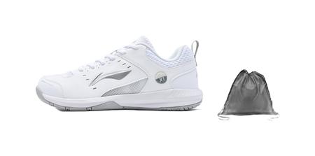 LiNing Rocket Shoe 2.0 Slip Resistant, Breathable, Lightweight Low top Badminton Shoes Unisex White Silver 