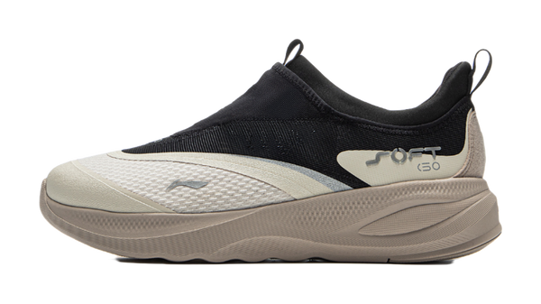 LiNing SOFT GO 2 Shock Absorbers Slip Resistant Abrasion Resistant Breathable Low Top Casual Shoes Men's Black Gray 