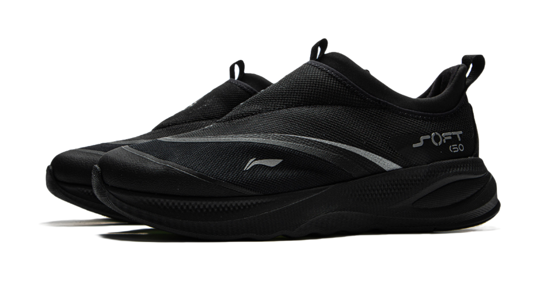 LiNing SOFT GO 2 Shock Absorbing, Non Slip, Wear Resistant, Breathable And Lightweight Low Top Casual Shoes Men's Black 
