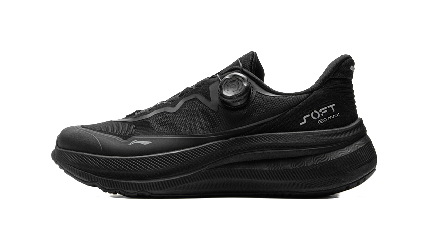 LiNing SOFT GO MAX 2 Slip Resistant, Abrasion Resistant, Breathable Low Top Casual Shoes Unisex Black 