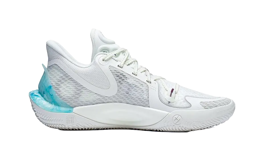 LiNing SONIC 11 Ride Waves Anti-Slip And Wear-Resistant Rebound Low-Top Performance Basketball Shoes Mist White 