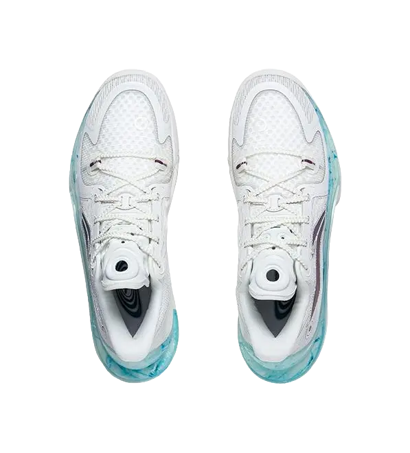LiNing SONIC 11 Ride Waves Anti-Slip And Wear-Resistant Rebound Low-Top Performance Basketball Shoes Mist White 