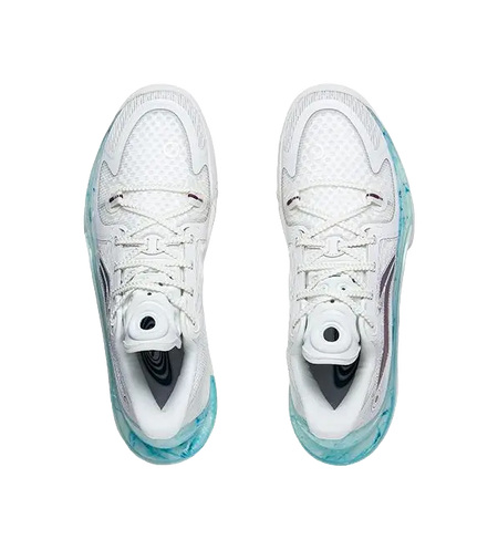LiNing SONIC 11 Ride Waves Anti-Slip And Wear-Resistant Rebound Low-Top Performance Basketball Shoes Mist White 