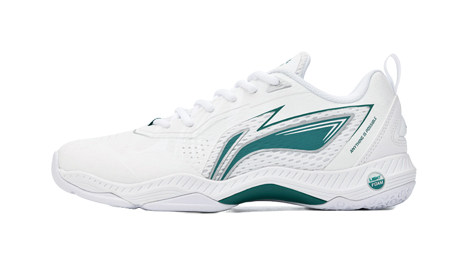 LiNing Saga 3LITE Slip Resistant, Abrasion Resistant, Breathable Coverage Low top Badminton Shoes Unisex White Green 