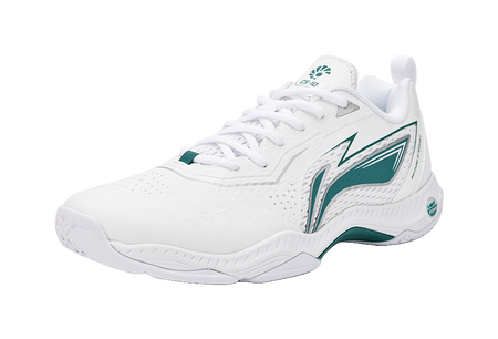 LiNing Saga 3LITE Slip Resistant, Abrasion Resistant, Breathable Coverage Low top Badminton Shoes Unisex White Green 