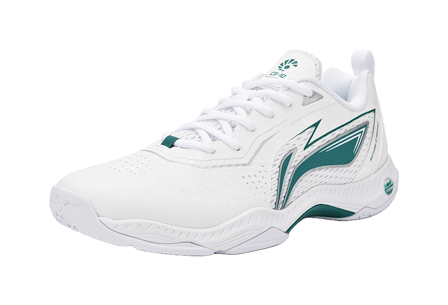 LiNing Saga 3LITE Slip Resistant, Abrasion Resistant, Breathable Coverage Low top Badminton Shoes Unisex White Green 