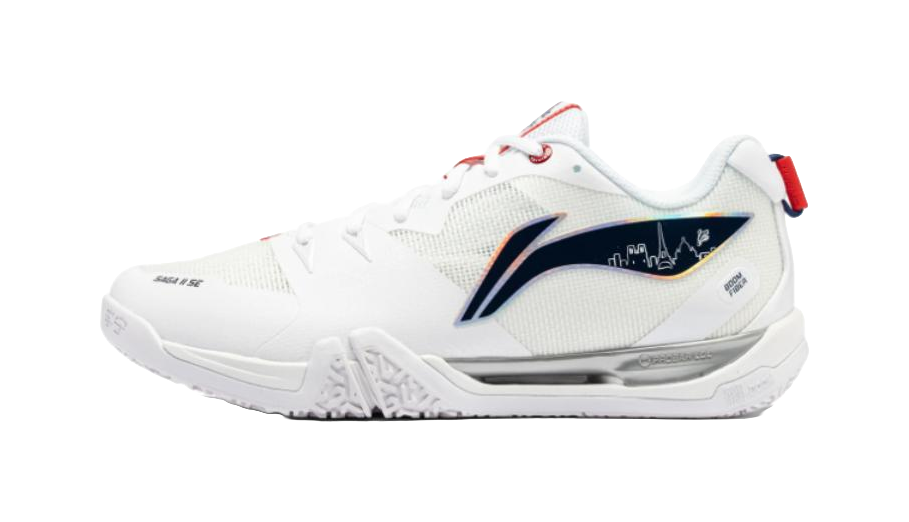 LiNing Saga II SE Slip Resistant Abrasion Resistant Low top Badminton Shoes Unisex White 